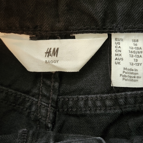 H&M Baggy Black Youth Jeans - Picture 2 of 9